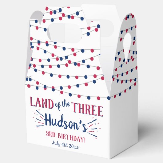 Het land van de drie! 4 juli 3 jarig feest bedankdoosjes (Geopend)