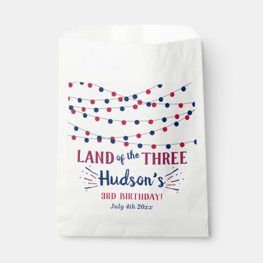 Het land van de drie! 4 juli 3 jarig feest bedankzakje (Voorkant)