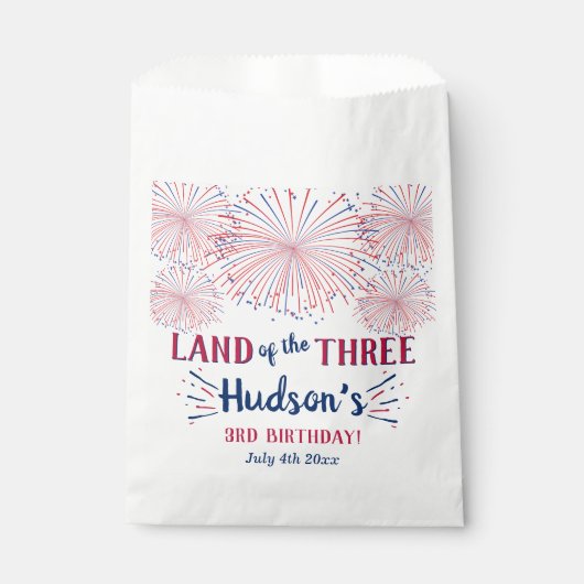 Het land van de drie! 4 juli 3 jarig feest bedankzakje (Voorkant)