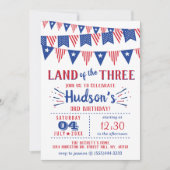 Het land van de drie! 4 juli 3 jarig feest kaart (Voorkant)