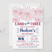 Het land van de drie! 4 juli 3 jarig feest kaart (Voorkant)