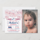 Het land van de drie! 4 juli 3 jarig feest kaart (Voorkant)