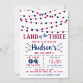 Het land van de drie! 4 juli 3 jarig feest kaart (Voorkant)