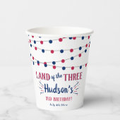 Het land van de drie! 4 juli 3 jarig feest papieren bekers (Voorkant)