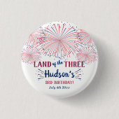 Het land van de drie! 4 juli 3 jarig feest ronde button 3,2 cm (Voorkant)