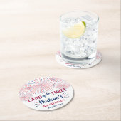 Het land van de drie! 4 juli 3 jarig feest ronde kartonnen onderzetter (Insitu)