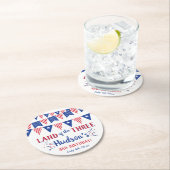 Het land van de drie! 4 juli 3 jarig feest ronde kartonnen onderzetter (Insitu)