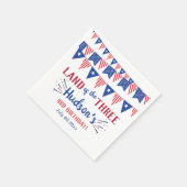 Het land van de drie! 4 juli 3 jarig feest servet (Hoek)