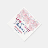 Het land van de drie! 4 juli 3 jarig feest servet (Hoek)