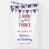 Het land van de drie! 4 juli 3 jarig feest spandoek (Verticaal)