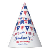 Het land van de drie! 4 juli 3e verjaardag feesthoedjes (Voorkant)