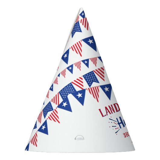 Het land van de drie! 4 juli 3e verjaardag feesthoedjes (Links)