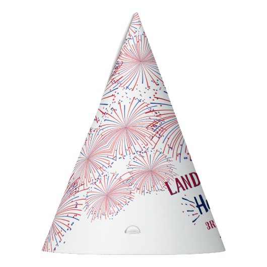 Het land van de drie! 4 juli 3e verjaardag feesthoedjes (Links)