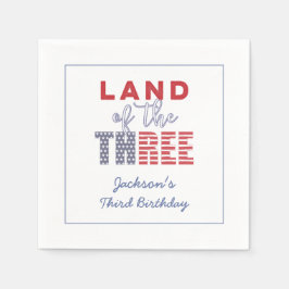 Het land van de drie! All-American 3e verjaardag Servet