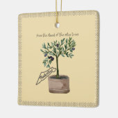 Het land van de olijfbomen keramisch ornament (Links)