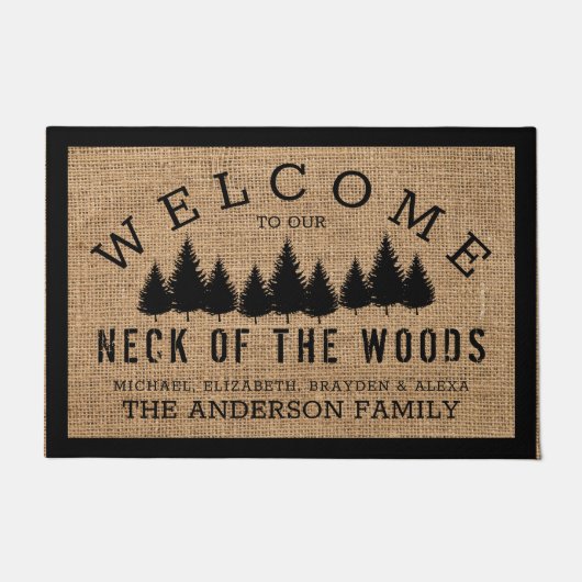 Het land van de Rustic Welkomstwoord aan onze nek  Deurmat (Voorkant)