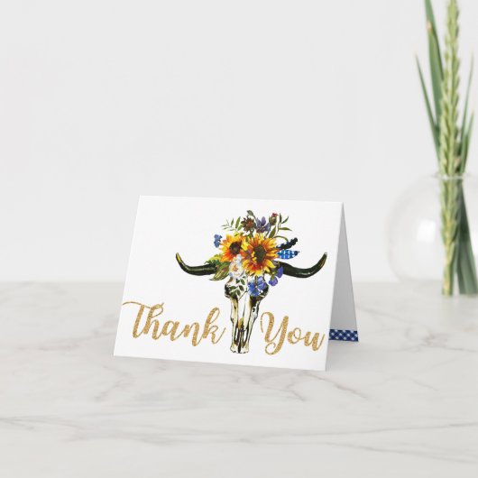 Het Land van de Schedel van Longhorn van de Bedankkaart (Voorkant)