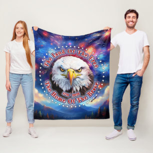 Het Land Van De Vrije Thuis Bruine Adelaar Vuurwer Fleece Deken