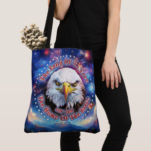 Het Land Van De Vrije Thuis Bruine Adelaar Vuurwer Tote Bag