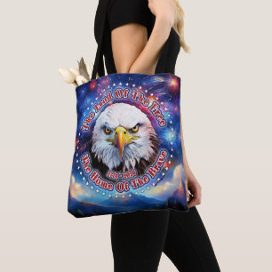 Het Land Van De Vrije Thuis Bruine Adelaar Vuurwer Tote Bag