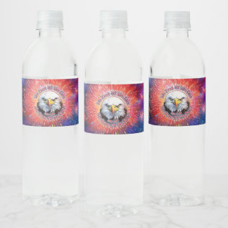 Het Land Van De Vrije Thuis Bruine Adelaar Vuurwer Waterfles Etiket