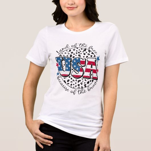 "Het land van de vrije vanwege de dapperen" Tri-Blend Shirt (Voorkant)
