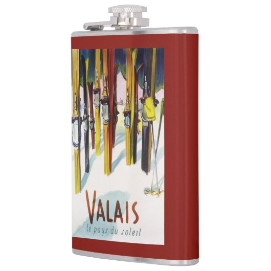 Het land van de zon - de huid staat in sneeuw heupfles (Links)