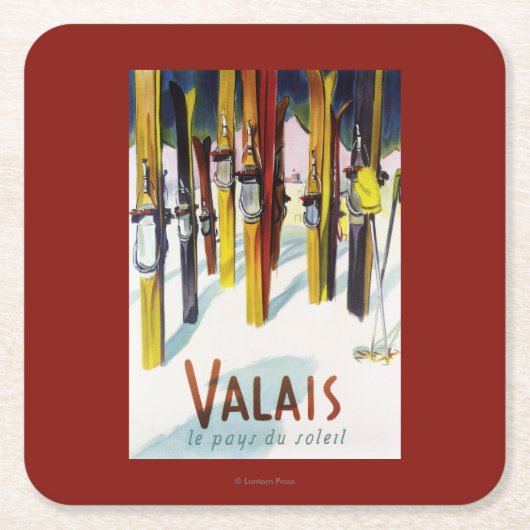 Het land van de zon - de huid staat in sneeuw kartonnen onderzetters (Voorkant)