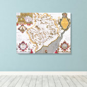 Het Land van Monmouth, gegraveerd door Jodocus Canvas Afdruk (Insitu (Houten vloer))