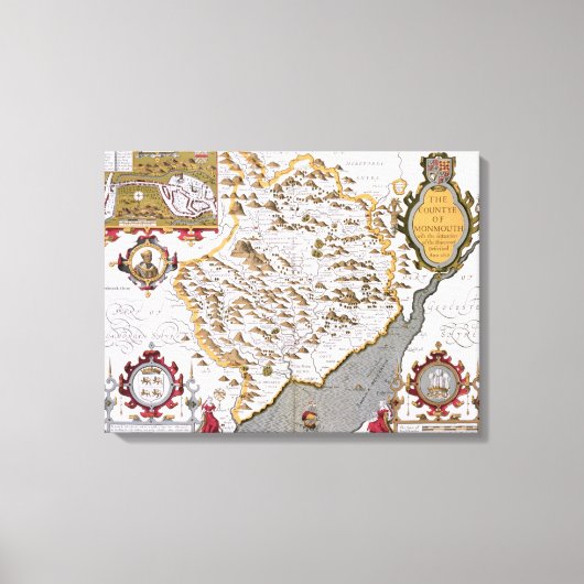 Het Land van Monmouth, gegraveerd door Jodocus Canvas Afdruk (Voorkant)
