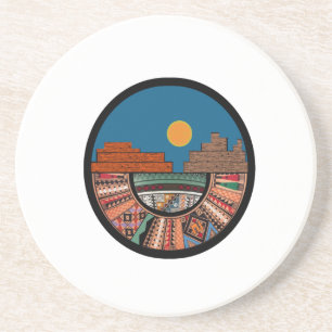 Het land zegende zandsteen onderzetter