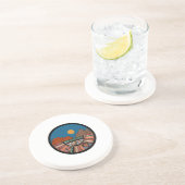 Het land zegende zandsteen onderzetter (Zijkant)