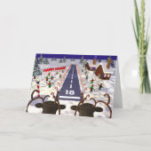 Het Landen van het rendier Feestdagen Kaart (Voorkant)