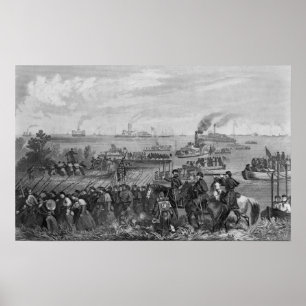 Het landen van troepen op Roanoke Island Poster