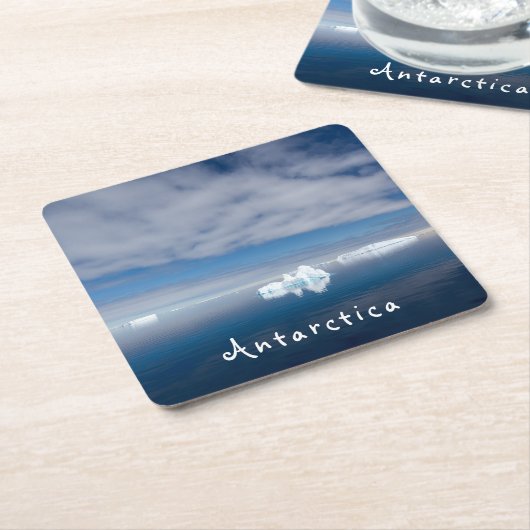 Het landschap Antarctica drijvende ijsfoto met tek Kartonnen Onderzetters (Schuin)