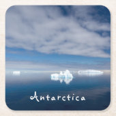 Het landschap Antarctica drijvende ijsfoto met tek Kartonnen Onderzetters (Voorkant)