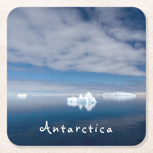 Het landschap Antarctica drijvende ijsfoto met tek Kartonnen Onderzetters (Voorkant)