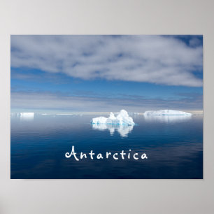 Het landschap Antarctica drijvende ijsfoto met tek Poster