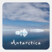Het landschap Antarctica drijvende ijsfoto met tek Vierkante Sticker (Voorkant)