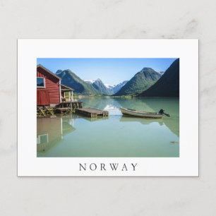 Het landschap Fjord in het Noorse witte briefkaart