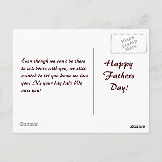 Het landschap, Happy Fathers Day! Briefkaart (Achterkant)