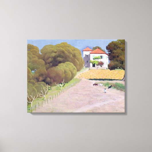 Het landschap, het Huis met de Rode Dak, 1924 Canvas Afdruk (Voorkant)