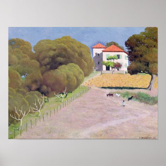 Het landschap, het Huis met de Rode Dak, 1924 Poster (Voorkant)