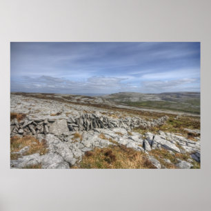 Het landschap in Burren Poster