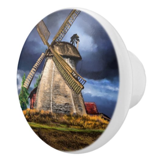 Het landschap in de Nederlandse keramische Knob Keramische Knop (Rechts)