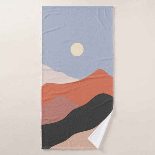 Het landschap in het midden van de eeuw illustrati badhanddoek (Badhanddoek)