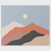 Het landschap in het midden van de eeuw illustrati cadeaupapier (Vlak)