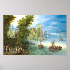 Het landschap - Jan Brueghel Fine Art Poster