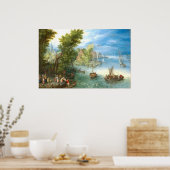 Het landschap - Jan Brueghel Fine Art Poster (Keuken)