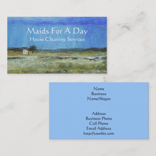 Het landschap Kunst Tiny House Rain Storm Cleaning Visitekaartje (Voorkant / Achterkant)